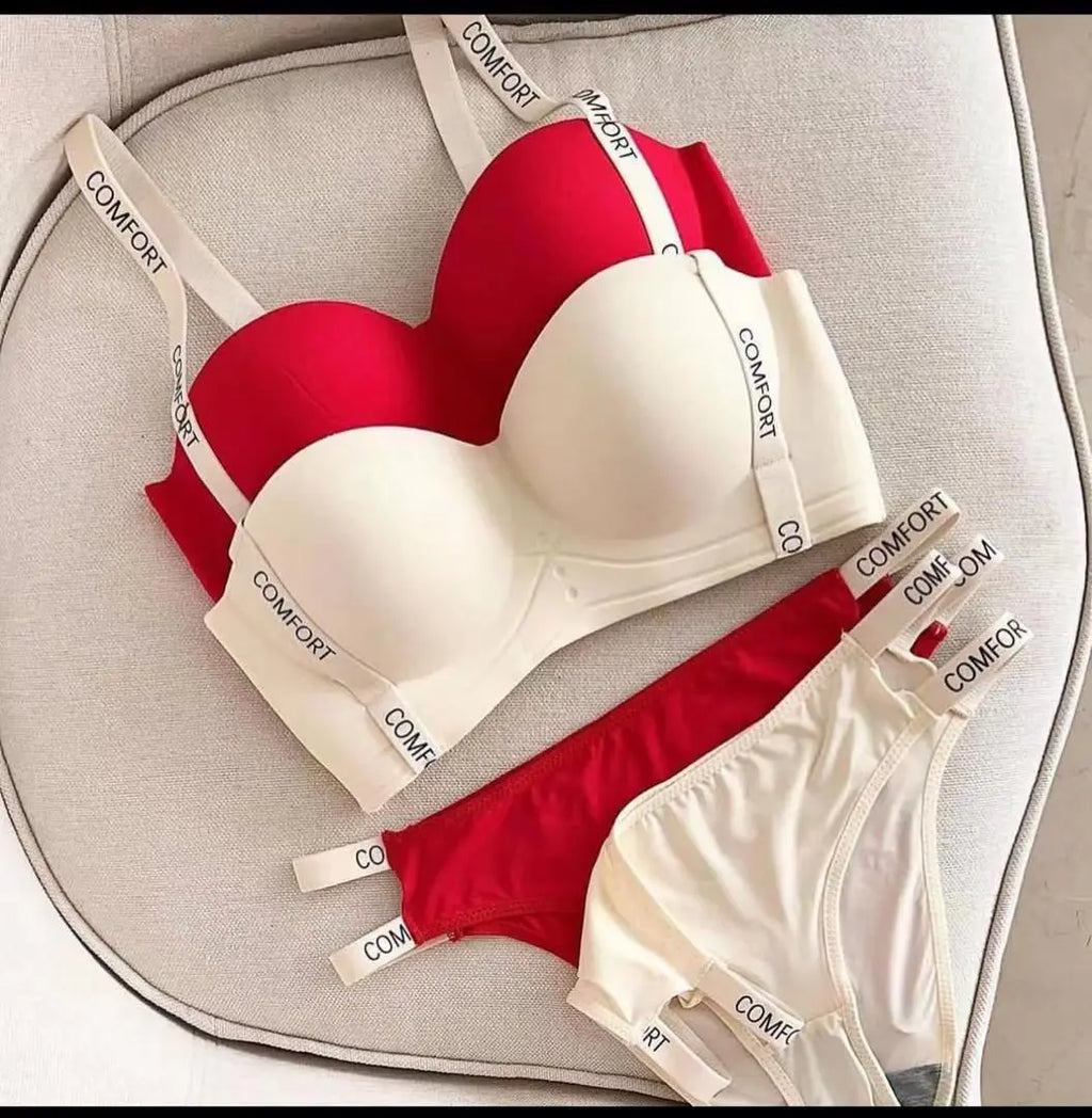 Comfort Luxe Padded Bra & Panty Set – Soft Beige Elegance Day Night Wear