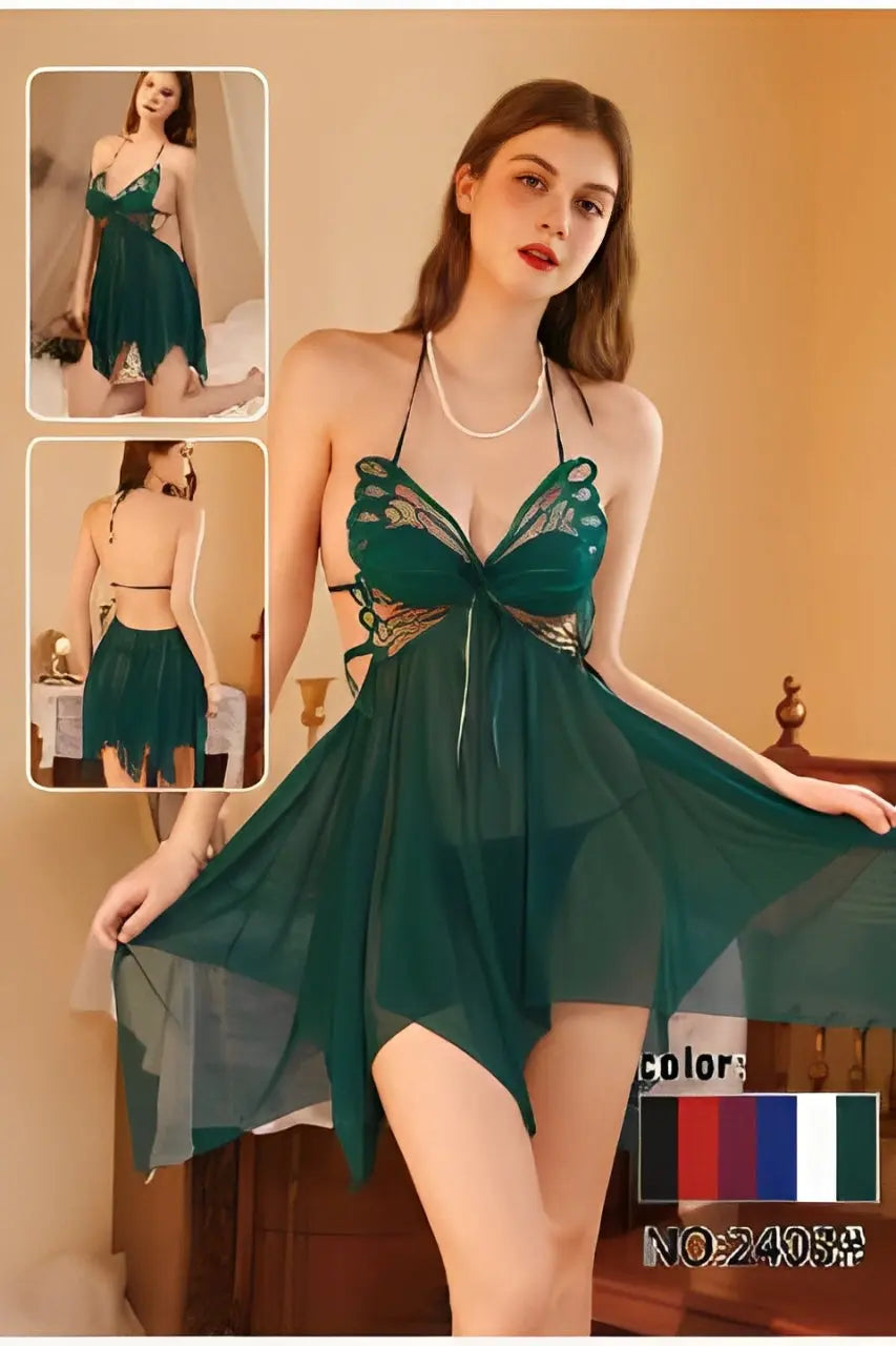 Women's Sexy Lace Nightdress Women's Bow Lingerie Pajamas Set Babydoll Costumes Erotic Hot Dresses Exotic Pajamas Day Night Wear